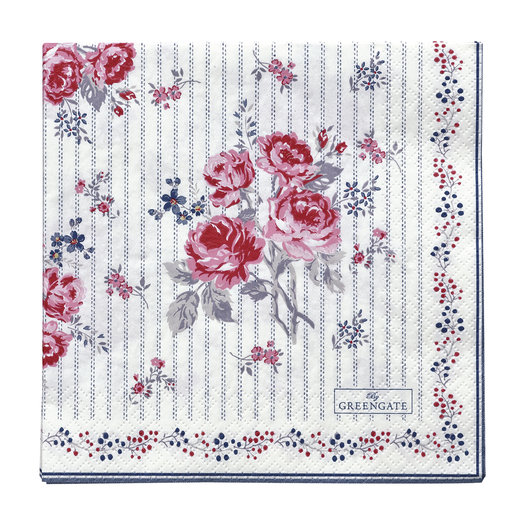 Tovagliolini di carta - Napkin Elisabeth white large - 20 pz - Greengate